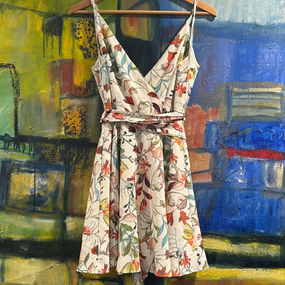 Essue Floral Surplice Mini Dress size Small medium